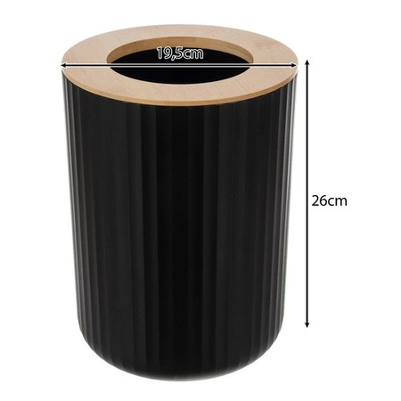 Komplet Łazienkowy Zestaw 6 Elementów do WC Czarny Kosz Dozownik Szczotka RUHHY