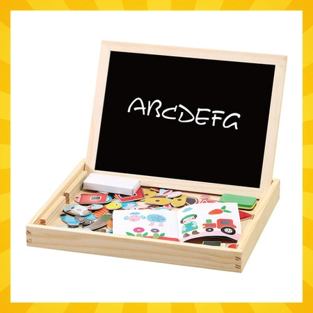 Tablica Edukacyjna Magnetyczna Kruzzel Dwustronna 108el. w Skrzynce Prezent