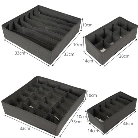 Organizer na Bieliznę Skarpetki do Szuflady Zestaw RUHHY