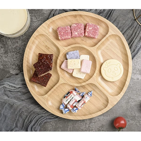Deska do Serwowania Serów Przekąsek Wędlin Przystawek Bambusowa Obrotowa 5 RUHHY