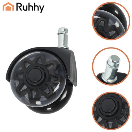 Kółka do Fotela Obrotowego Ruhhy Łożyska Stalowe Zestaw 5szt Mocne Czarne