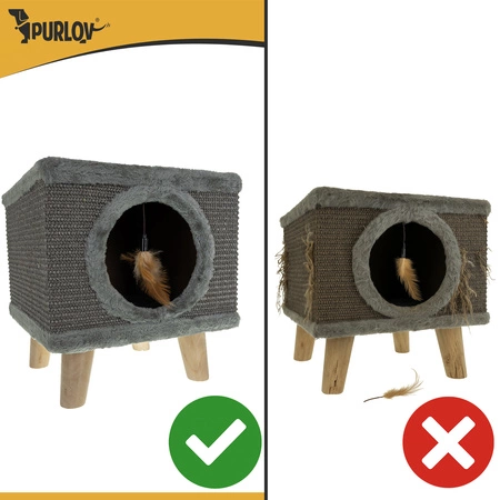 Drapak dla Kota Legowisko Domek dla Kotów Budka Posłanie Stabilny + Zabawka Purlov 26215