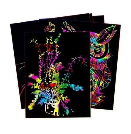 Kolorowanka do Zdrapywania dla Dzieci Blok Notes Zdrapywanka Rysik Zestaw KRUZZEL