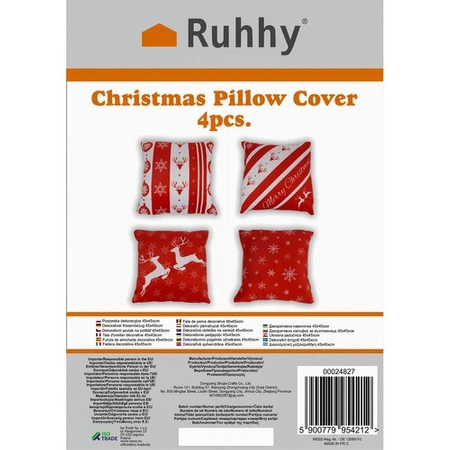 Poszewka na Poduszkę 40x40 cm Dekoracyjna Jasiek Plusz Świąteczna Święta x4 RUHHY