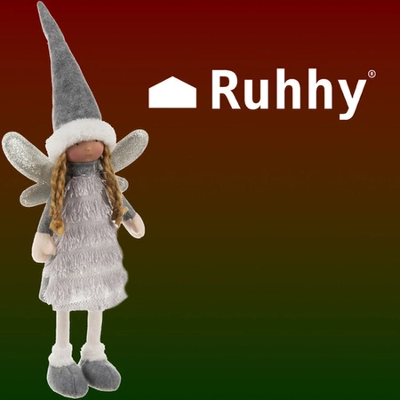 Wróżka Świąteczna Anioł Figurka Elf Pomocnik Św Mikołaja Dekoracja 40cm XL RUHHY 
