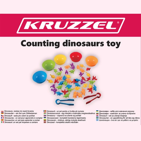 Tuba Dinozaurów Zestaw Dinozaury do Nauki Liczenia Kolorów Dinozaury Dzieci KRUZZEL