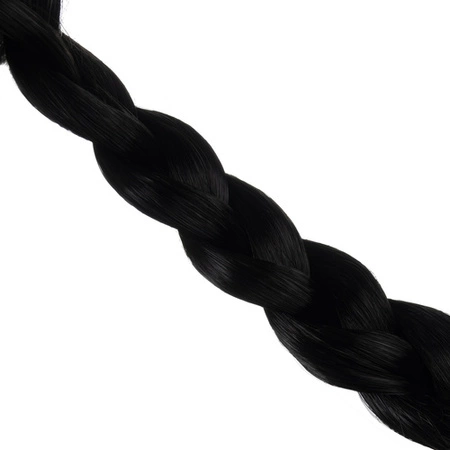 Peruka Damska Długa Soulima Dwa Warkocze Proste Włosy z Siatką Czarna Party