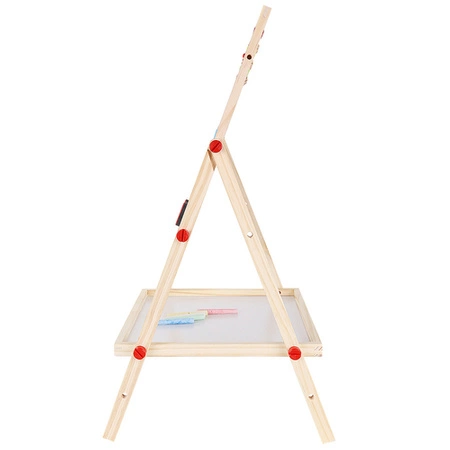 Tablica Magnetyczna Suchościeralna Kredowa Stojąca Dwustronna Drewniana 6w1 KRUZZEL