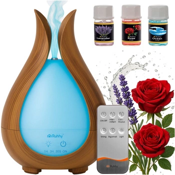 Dyfuzor Nawilżacz Powietrza Aromaterapia Zapachowy + Lampka Nocna LED Pilot RUHHY