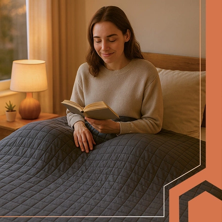 Kołdra Obciążeniowa RUHHY Duża Szara Sensoryczna Koc Sensoryczny 200x220cm