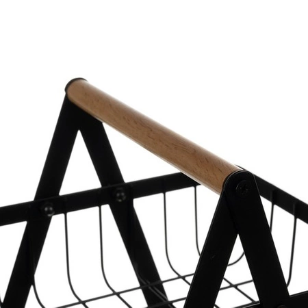 Kosz na Owoce Koszyk Czarny Metalowy i Warzywa 2 Piętrowy Loft Dwupoziomowy RUHHY