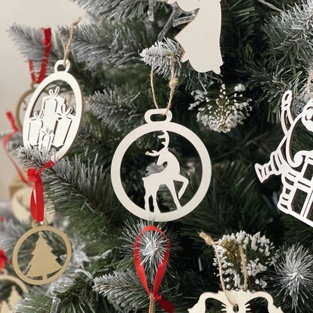 Bombki Choinkowe Drewniane Ozdoby na Choinkę 20 szt Duże Nietłukące Białe RUHHY