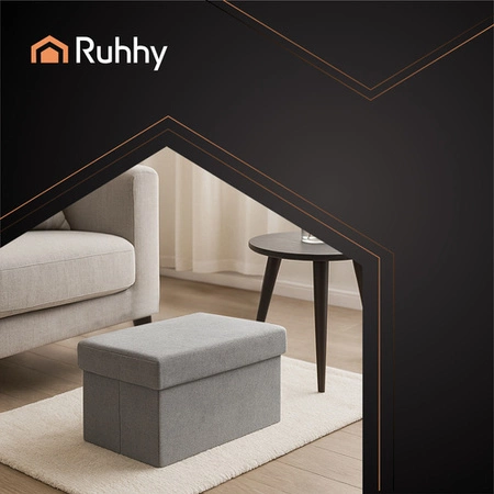 Pufa ze Schowkiem Składana Siedzisko Puf do Siedzenia Skrzynia Zamykana XXL Ruhhy 26131