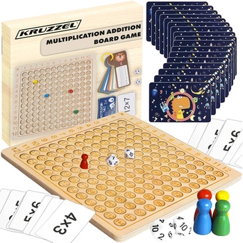 Tabliczka Mnożenia Gra Planszowa Edukacyjna Logiczna Nauka Liczenia 12x12 KRUZZEL