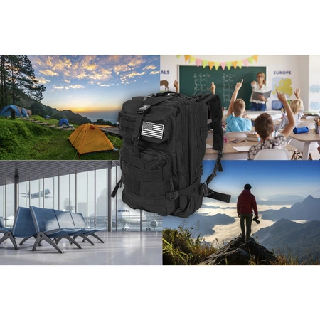 Plecak Turystyczny Trekkingowy Sportowy Wojskowy Taktyczny Czarny Męski XL TRIZAND