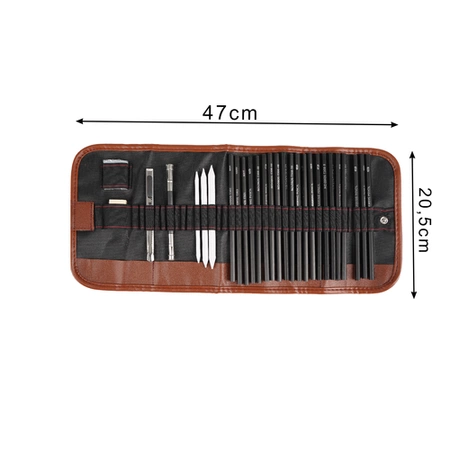 Zestaw do Szkicowania Rysowania Profesjonalny Szkicownik Ołówki Węgle Etui MAALEO 26134