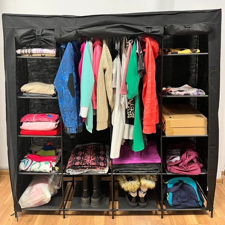 Duża Szafa Tekstylna Materiałowa Garderoba Składana XXL na Ubrania Regał RUHHY