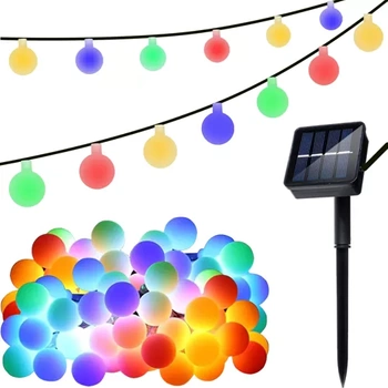 Girlanda Solarna LED Ogrodowa Lampki 50 Kul Świetlna Ogrodowe Solarne Kulki GARDLOV
