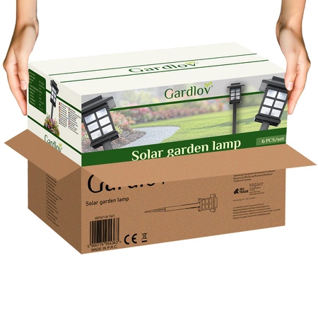 Lampki Solarne Ogrodowe Lampy 6 x Lampka Solarna Lampa Domek Ogrodowa LED GARDLOV