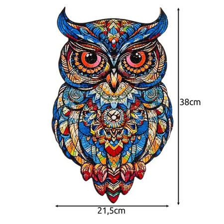 Puzzle Drewniane Układanka Edukacyjna Klocki dla Dzieci Dorosłych Gra Sowa KRUZZEL