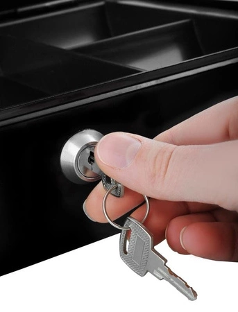 Metalowa kasetka GIGANT SEJF pieniądze 30cm+ klucz MALATEC