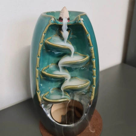 Wodospad Kominek Zapachowy Kadzidło + Knoty Ceramiczny Zestaw Kadzideł Dym RUHHY