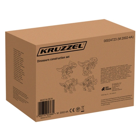 Klocki Konstrukcyjne Dinozaury Zestaw do Skręcania + Wkrętarka 4w1 Zabawki KRUZZEL