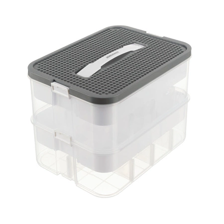 Pojemnik na Klocki Pudełko 15l Organizer z Przegródkami Duży 2 Piętrowy Kruzzel 25756