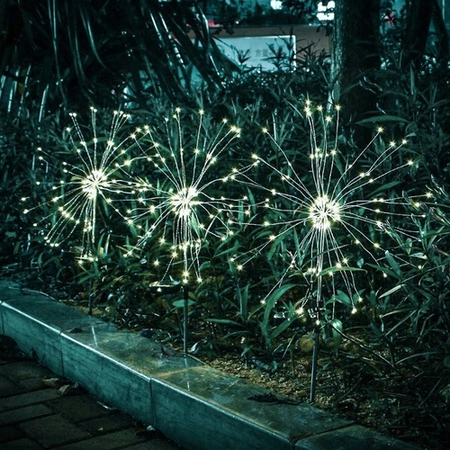 Lampa Solarna Ogrodowa Dmuchawiec LED Drzewko Fajerwerki Solarne 2x 150 LED GARDLOV