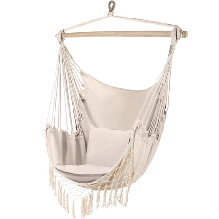 Fotel Wiszący Krzesło Brazylijskie Huśtawka Hamak Ogrodowy Bujany Poduszki GARDLOV