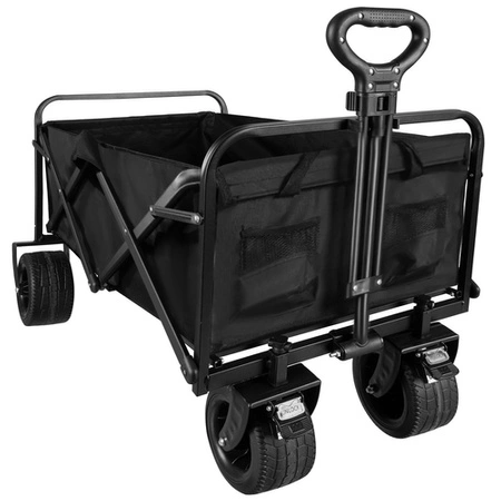 Ogrodowy Wózek Transportowy Plażowy Składany Turystyczny Duży Czarny