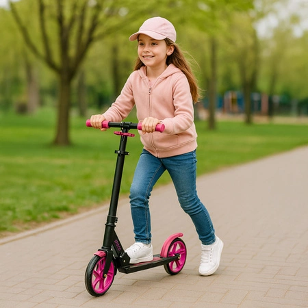 Hulajnoga Miejska Składana Duża dla Dzieci Lekka Duże Koła 200mm Hamulec KRUZZEL