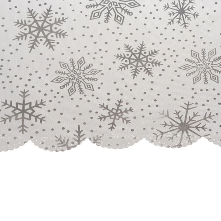 Obrus Świąteczny na Stół Boże Narodzenie Święta Biały Śnieżynki 180x140 cm RUHHY
