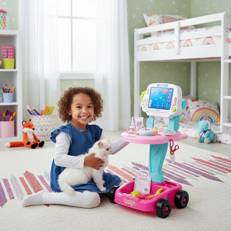 Zestaw Małego Doktora dla Dzieci XXL Iso Trade WÓZEK z EKG Akcesoria Lekarz