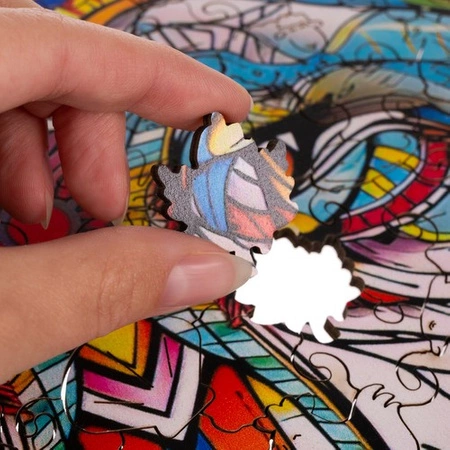 Puzzle Drewniane Układanka Edukacyjna Klocki dla Dzieci Dorosłych Gra Wilk KRUZZEL