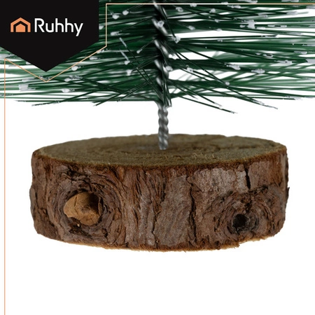 Choinki Świąteczne Ruhhy Zestaw 3 szt. Ośnieżone Dekoracje na Pniu Drewna 27091