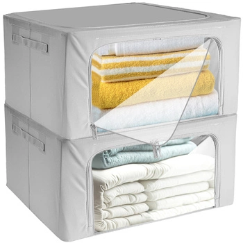 Pokrowiec na Pościel Ubrania Koce Pojemnik Torba Organizer ze Stelażem 2szt RUHHY