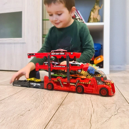 Laweta Tir Ciężarówka Wyrzutnia 6 Aut Autka Zestaw Samochód + Resoraki Auta KRUZZEL