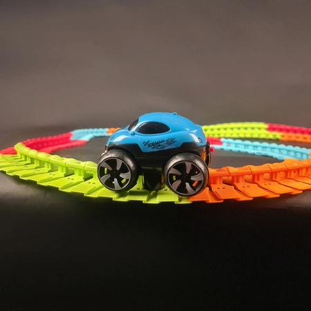 Tor Wyścigowy Samochodowy Tory Wyścigowe Zestaw + Autko 4,8m Elastyczny XL KRUZZEL