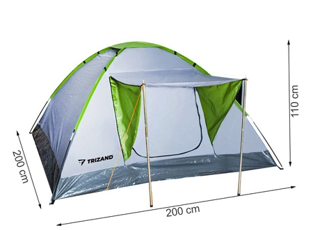 Namiot Turystyczny 4-Osobowy Camping Iglo + Daszek TRIZAND
