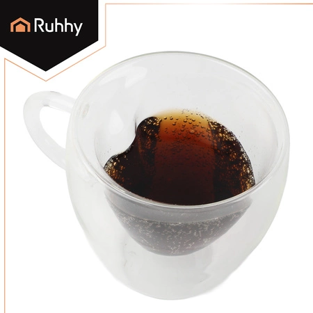 Szklanka Termiczna 240 ml Ruhhy Kawy Herbaty SERCE Podwójne Dno na Prezent 26906