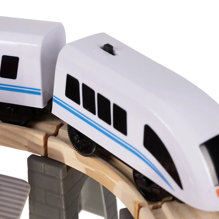 Drewniana Kolejka Pociąg na Baterie Tor Tory Ogromna dla Dzieci XXL 4,8m KRUZZEL