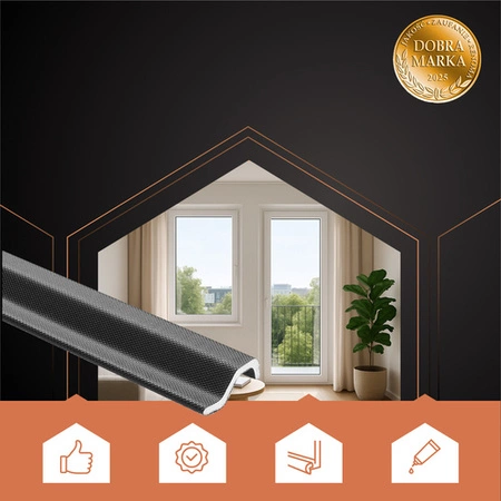 Uszczelka do Okien Okna Drzwi Samoprzylepna Taśma Okienna Uszczelniająca 4m czarna Ruhhy 26267