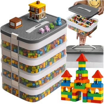 Pojemnik na Klocki Pudełko 29l Organizer z Przegródkami Duży 4 Piętrowy Kruzzel 25758