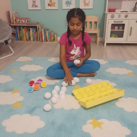 Sorter Jajka Układanka Edukacyjna Montessori Dopasuj Kształty Kolory 12 Jaj 26653