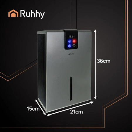 Osuszacz Powietrza Pochłaniacz Wilgoci Higrostat Higrometr Wydajny 1L/24h Ruhhy 26496