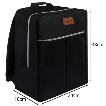 Plecak do Samolotu Bagaż Podręczny Torba Podróżny Lekki +Kosmetyczka Czarny TRIZAND