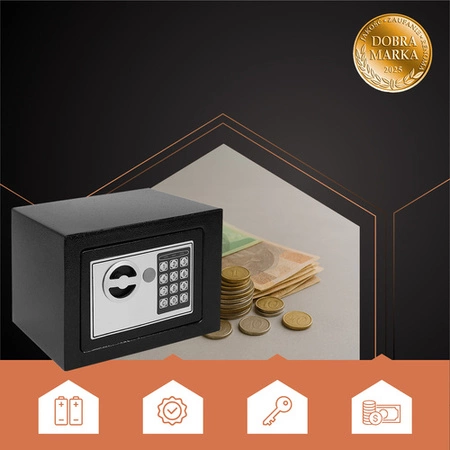 Sejf Domowy z Zamkiem Elektronicznym Ścienny Elektroniczny Kasetka na Kod Ruhhy 26101