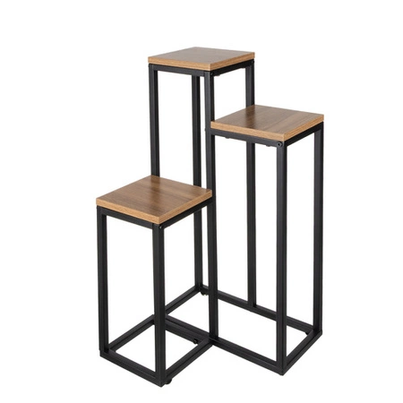 Kwietnik Stojący Stojak na Kwiaty Kwiatki Rośliny Metalowy Loft 3 Poziomy Ruhhy