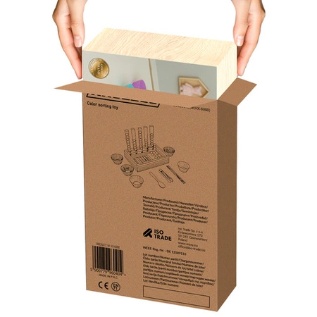 Układanka Edukacyjna Drewniana Sorter Montessori Nauka Liczenia Kolorów Kruzzel 26672